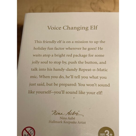 Hallmark Keepsake 2012 Voice Changing Elf Ornament With Magic Recordable Sound - Picture 5 of 6